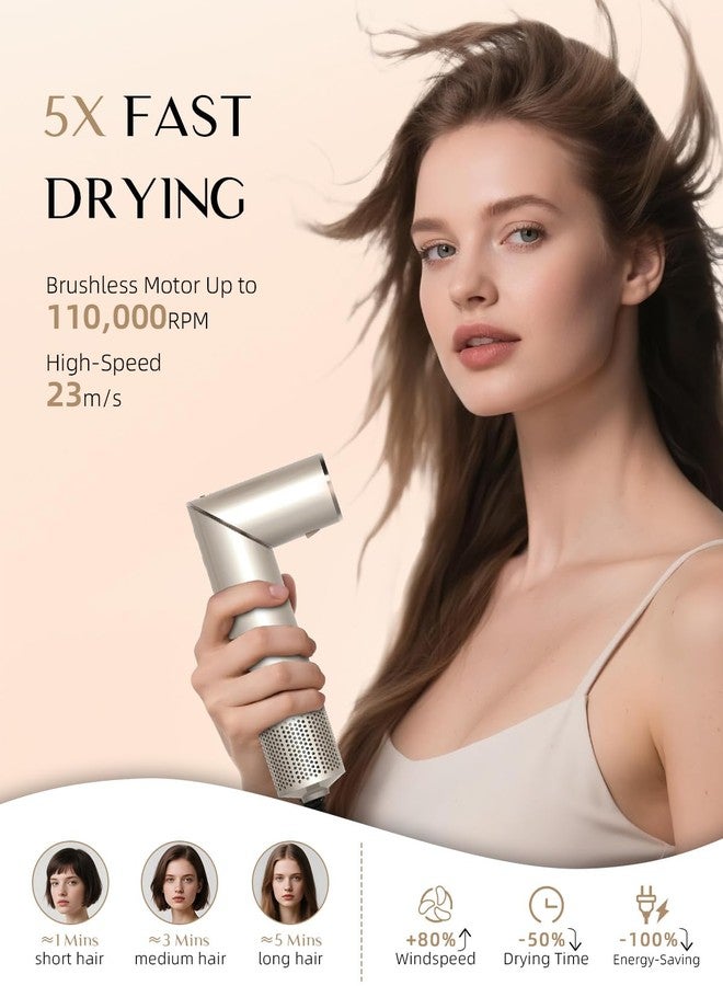 RUCHA 8-in-1 Foldable Hot Air Styler, 110,000 RPM High Speed Hair Nora Styler, Air Curler for Hair, Negative Ion Hot Air Bursh for Frizz-Free Styling Fast Drying Curling Straightening Volumizing - Image 3